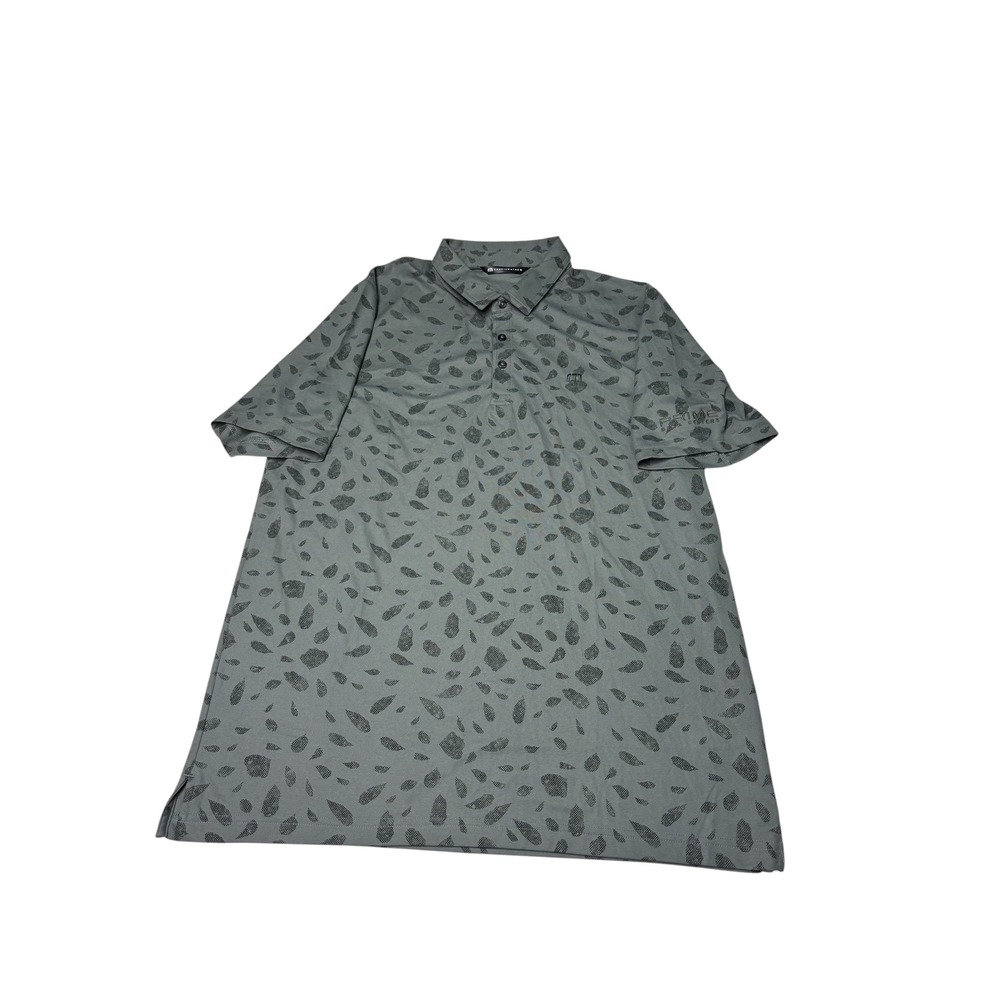 TravisMathew Mens‎ XL Grey Abstract Print Performance Polo Shirt Prime Centers